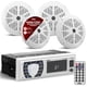 thumbnail image 1 of Set de altavoces con receptor de radio marino Pyle PLMRKT38W con Bluetooth, 1 of 7
