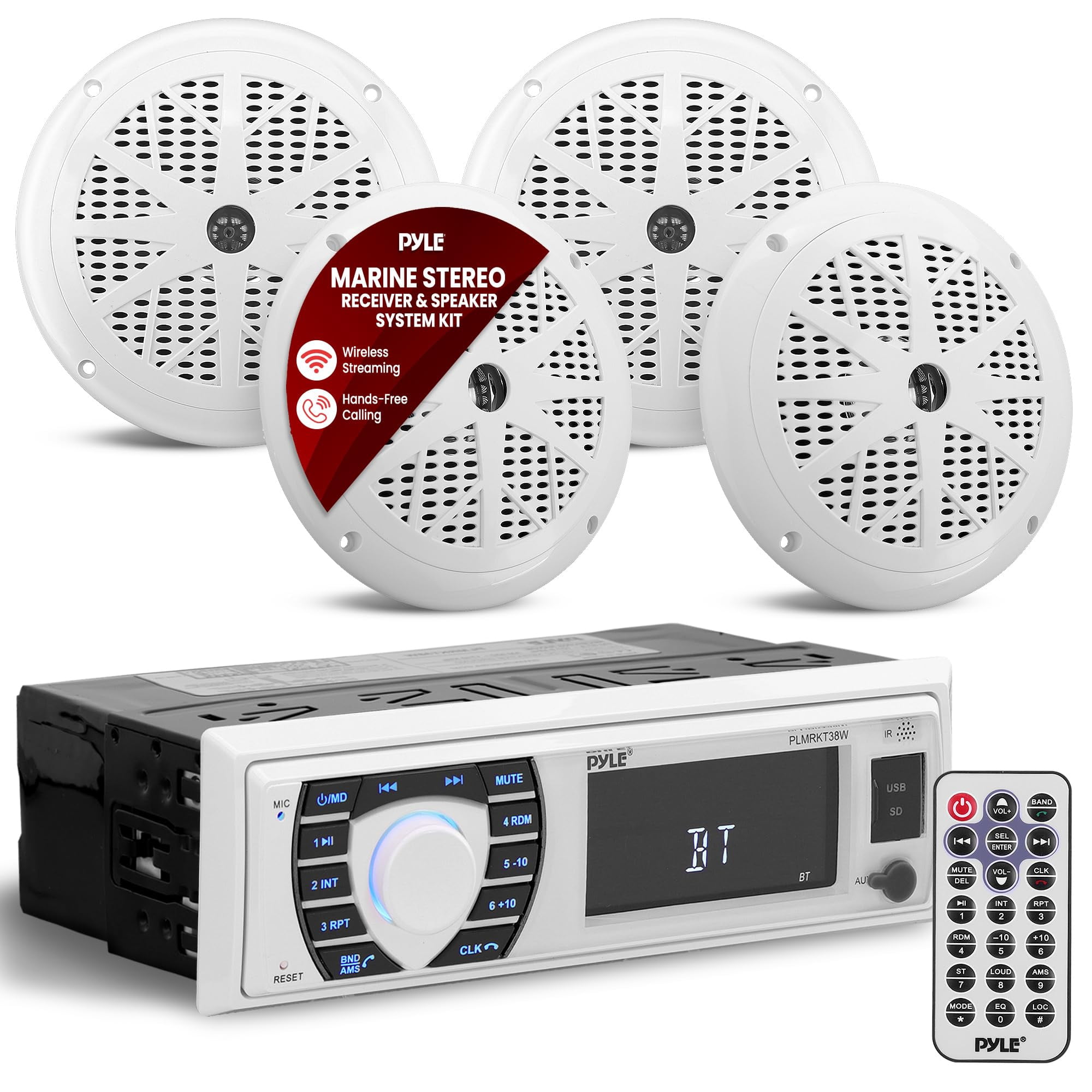 Set De Altavoces Con Receptor De Radio Marino Pyle Plmrkt38w Con Bluetooth