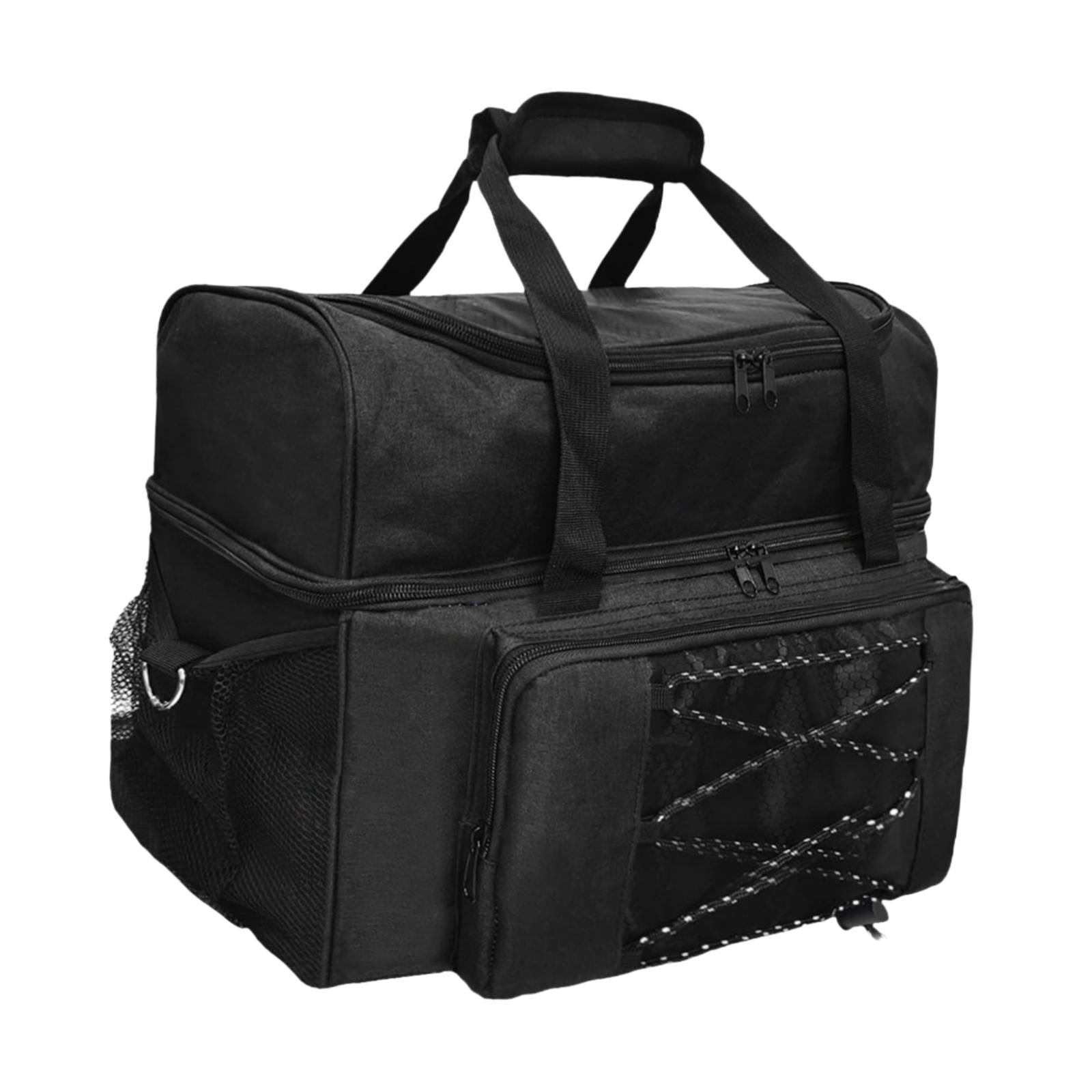 Magideal - Bolsa Para Bolas De Bolos Práctica Bolsa Para 2 Bolas Bolso De Mano Para Bolos Con Compartimento Para Zapatos Para Practicar Actividades Al Aire Libre Negro