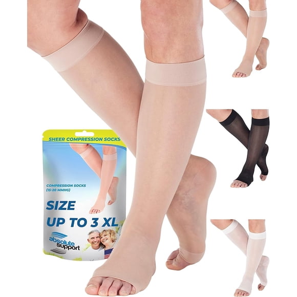 Calcetines de compresión Absolute Support Sheer para mujer, color nude
