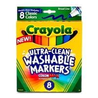 Marcadores Lavables Crayola Broad Line Classic Colors X8, Paquete X10
