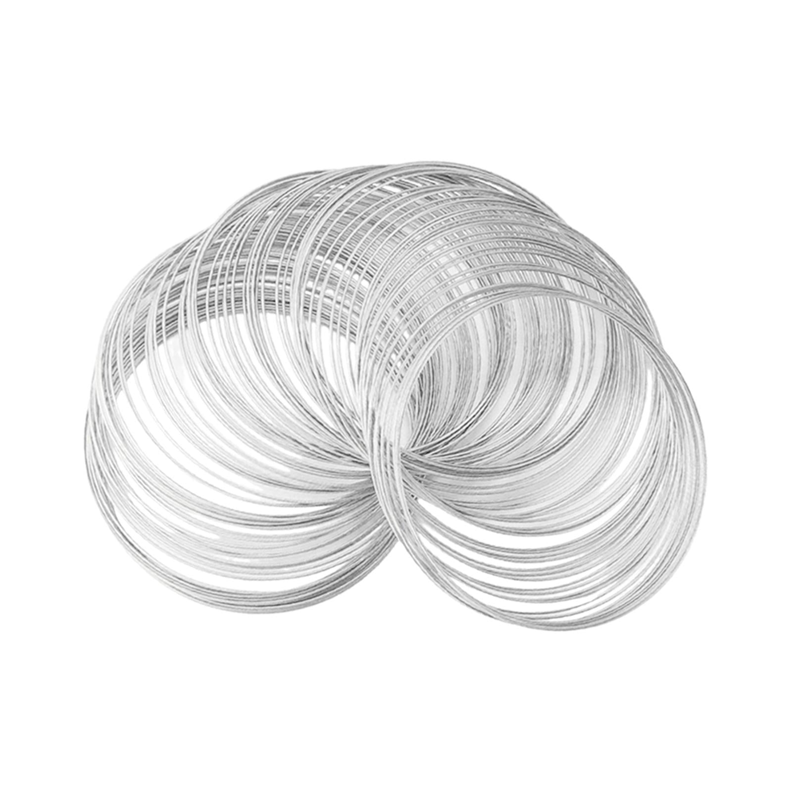 Magideal - Alambre De Memoria Alambre De Joyería Fuerte 100 Bucles Alambre De Joyería Fino Alambre De Metal Para Manualidades Diy Collar Artístico Brazalete Sumi Plata