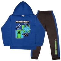 Conjunto De 2 Piezas Para Niños Minecraft Con Sudadera De Forro Polar Y Joggers