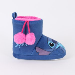 Pantufla Bota Niña Invernal Pompón Lilo & Stitch Azul Disney