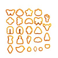 Magideal - Kit De 25 Cortadores De Arcilla Polimérica Para Pendientes, Formas Geométricas, Corte De Arcilla Hecho A Mano Naranja