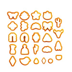 Magideal - Kit De 25 Cortadores De Arcilla Polimérica Para Pendientes, Formas Geométricas, Corte De Arcilla Hecho A Mano Naranja