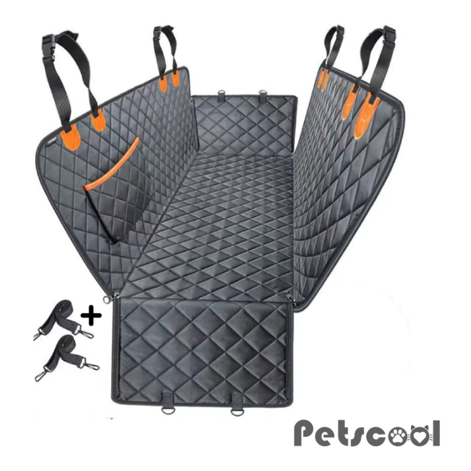 Funda Cubre Asiento Auto Perros Petscool Impermeable Y Antideslizante Negra