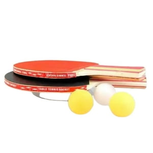 Inaltum Fitness - Set Paleta Raqueta Ping Pong + 3 Pelotas - Mango Color