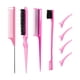 thumbnail image 1 of Juego De Peines Para Peinados Profesionales, 8x Peine De Burla, Cerdas Resistentes, Cepillo Para El Cabello, Color Rosa, 1 of 5