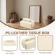 thumbnail image 3 of Uxcell Cubierta de Caja de Pañuelos de Cuero Sintético, Cubierta de Caja de Pañuelos de PU Rectangular con Botón para Decoración de Hogar/Baño/Coche/Oficina (Beige Blanco, 7.87 x 4.72 x 3.54 Pulgadas), 3 of 7