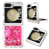 Foxdock - Funda Para Sansung Galaxy Z Flip 5 Con Brillo Líquido, Protección Completa Y Soporte De Anillo Giratorio