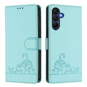 Funda Tipo Cartera Foxdock Para Samsung Galaxy A56 Con Soporte, Ranuras, Rfid, Diseño De Gato