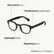 thumbnail image 2 of Lentes de Lectura IZIPIZI #C Cuadrados Negros con Cristal 3.0, 2 of 9