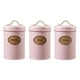 thumbnail image 3 of Juego de recipientes de cocina multiusos de 3 uds para café y tapa de té de azúcar 501-800ml tarro de almacenamiento de hierro galvanizado recubierto Rosa, 3 of 4