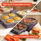 thumbnail image 3 of Plancha BELLA Ceramic Fold-n-Store de doble temperatura, 10 x 20, 1500 W, color ciruela, 3 of 7