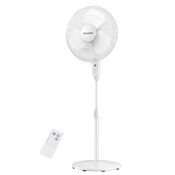 Ventilador de Pedestal PELONIS 16" con Control Remoto, 3 Velocidades, Temporizador y Oscilación