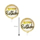thumbnail image 3 of Juego de globos de aluminio con forma de feliz cumpleaños, 8 unidades, negro y dorado, 45 cm, 3 of 6