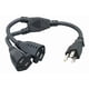 thumbnail image 1 of Extensión y divisor de cable de alimentación Cablelera NEMA 5-15P a NEMA 5-15R x 2, 1 of 4
