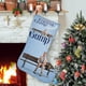 thumbnail image 1 of Forrest Gump Tema: Calcetines de Navidad, fino lino blanco para colgar en escaleras y chimenea, decoración navideña para el hogar, regalo de Navidad. 45cm × 32cm, 1 of 5
