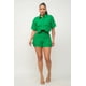 thumbnail image 5 of Saronite Conjunto de Camisa de Manga Corta con Botones Al Frente y Bolsillos Laterales, y Shorts con Cintura Elástica con Cremallera y Botón Al Frente, Verde (para Mujer), 5 of 5