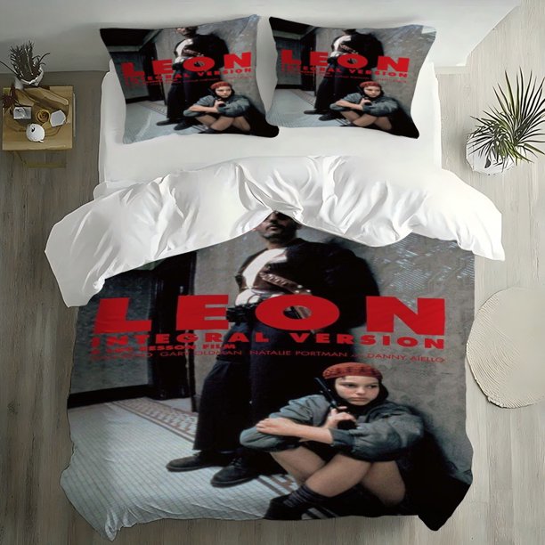3pcs Bedding Set Featuring a "L\u00E9on: The Professional" DVD Cover Print Includes a Duvet Cover And Two Pillowcases
