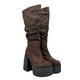 thumbnail image 3 of Bota para mujer estilo corrugado y platadorma alta Cafe, 3 of 5
