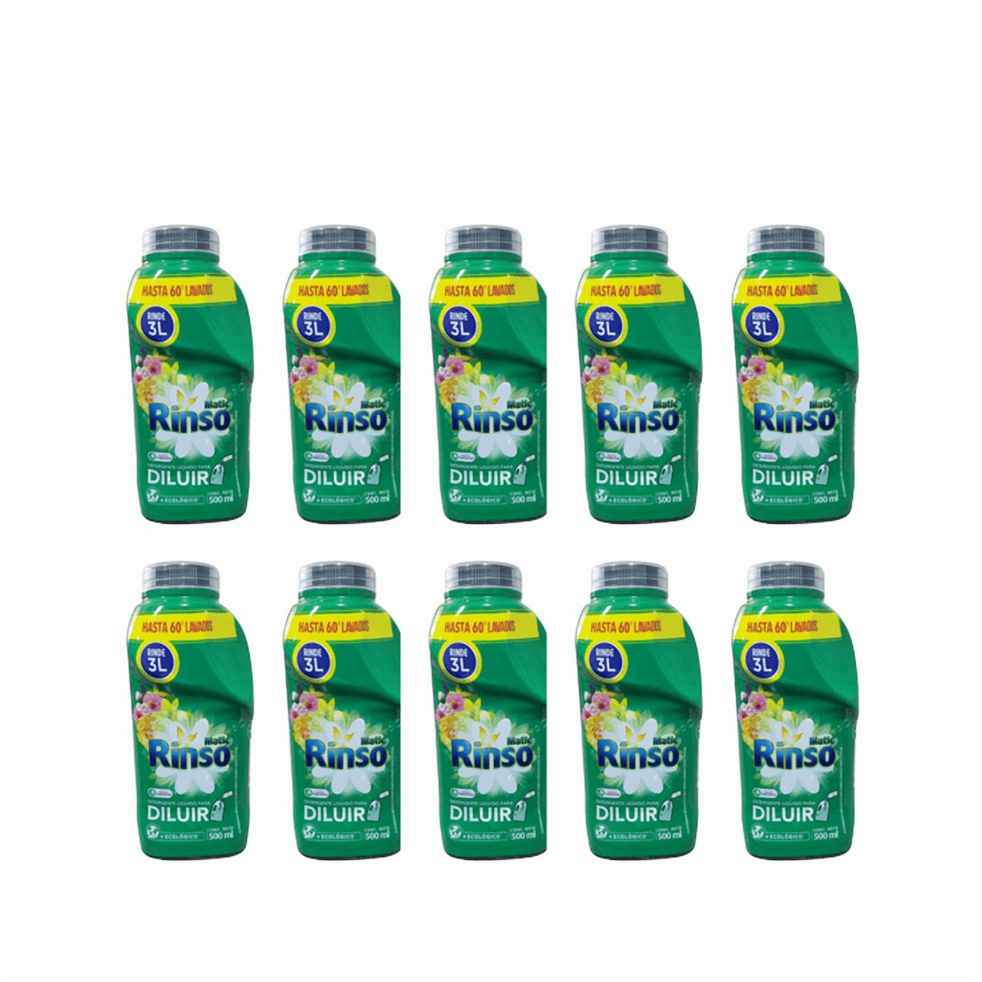 Pack 10 Unidades Detergente Rinso Para Diluir 500 Ml