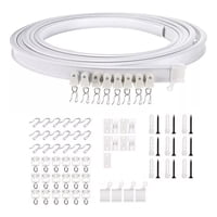 Genérico - Riel Cortina Techo Flexible 3M 18 Poleas Soporte Pvc