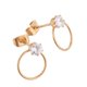 thumbnail image 3 of Las mujeres con estilo anillo redondo Rhinestone Stud Earrings Ear Studs Earring Gold, 3 of 5