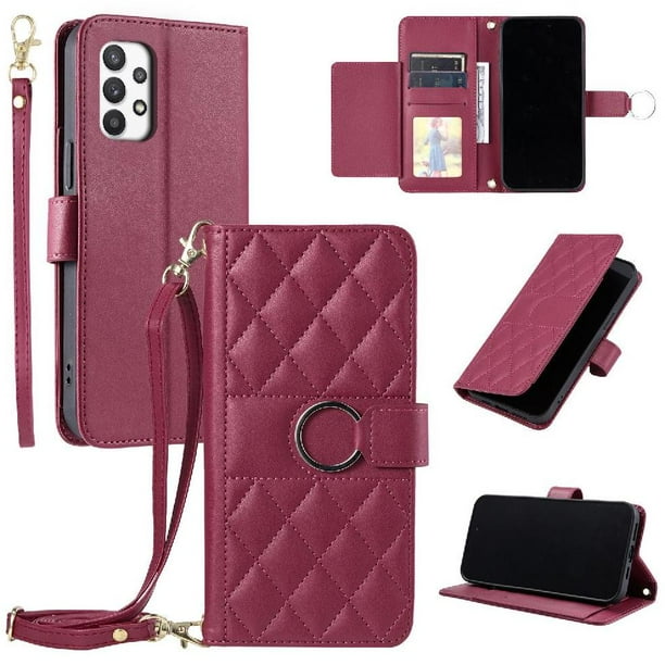 Funda tipo billetera FOXDOCK para Samsung Galaxy A53 5G – Tapa abatible con correa para mujer