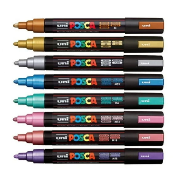 Marcadores Posca 5M Set 8 Colores Metálicos