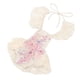 thumbnail image 5 of Mono de encaje para niña bebé, mono de algodón de una pieza con mangas cortas y bordado floral para bebé, 5 of 8