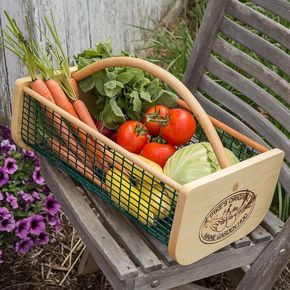Canastilla coladora Maine Garden Hod para cosecha con asa