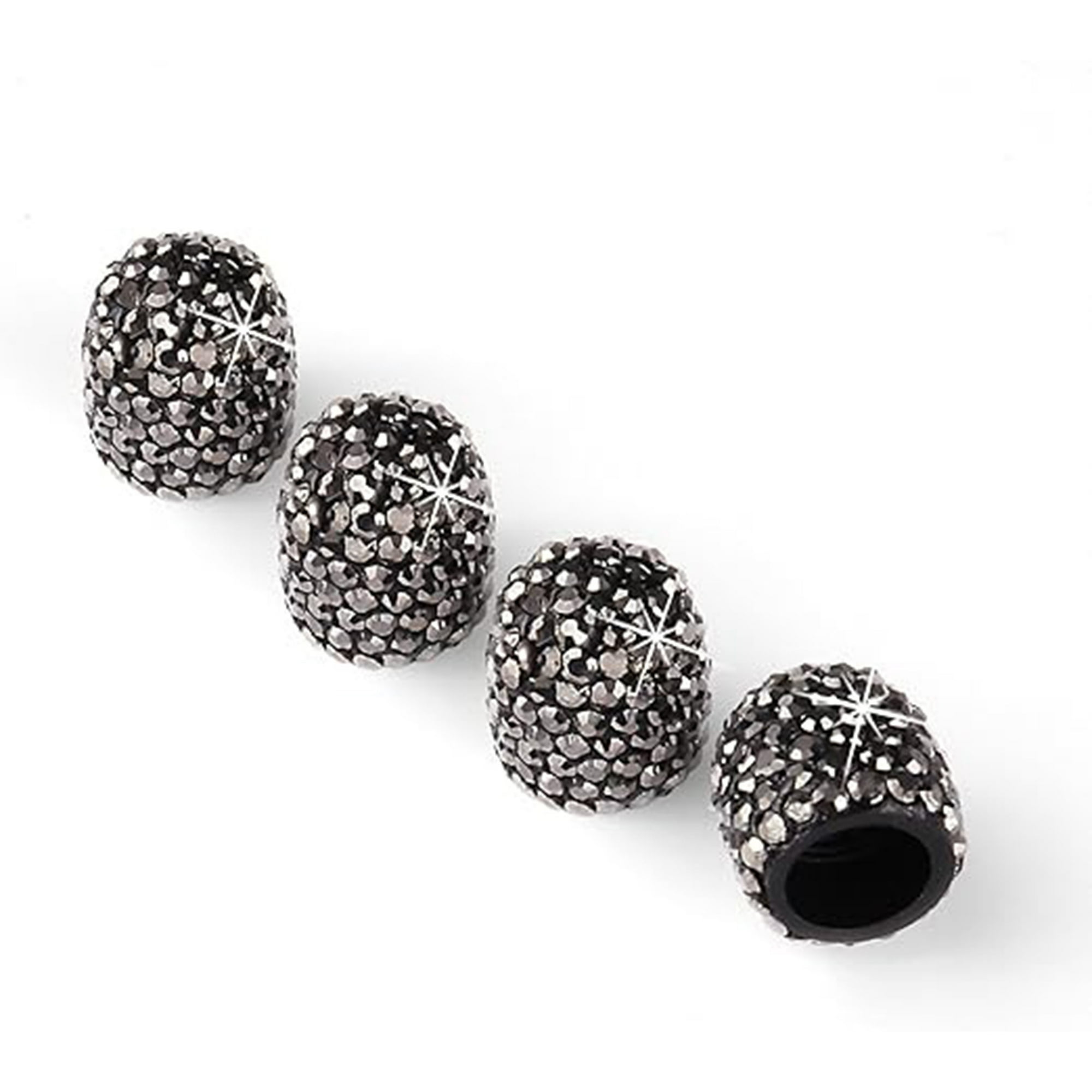 Veat00l - 4 Tapones De Válvula De Neumáticos De Automóviles Hechos A Mano, Con Diamantes Artificiales, Para Válvulas De Neumáticos De Automóviles, Atractivos Accesorios De Automóviles A Prueba De Polvo