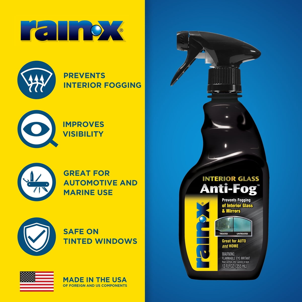 Rainx Antiempañante Vidrios Interiores 355 Ml Autos Y Marinos
