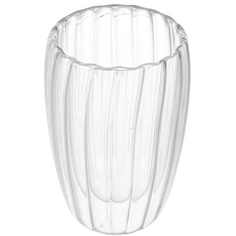 Mc Group - Vaso De Vidrio Transparente Doble Pared Con Relieve – 450 Ml