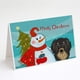 thumbnail image 1 of Tarjetas de felicitación Caroline's Treasures BB1833GCA7P Snowman con dachshund de pelo largo negro, 1 of 3