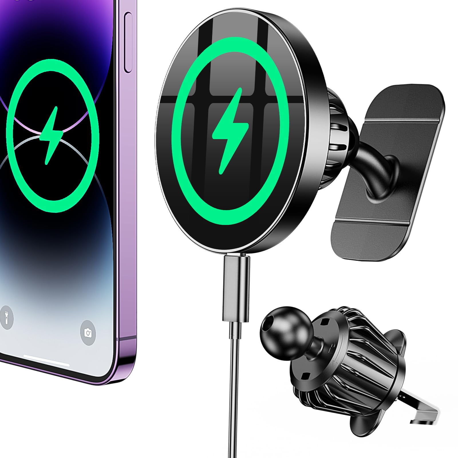 Cargador De Coche Coolpow Para Iphone Con Magsafe De 15 W