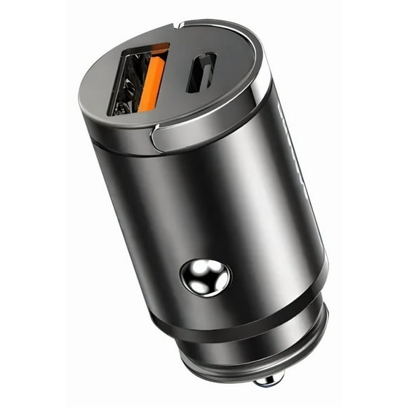 Cargador Auto Invisible Carga Rápida 15wtipoc 18wusb 12-24v Negro cc330