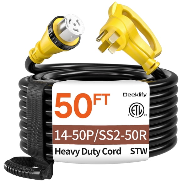 Cable generador Deeklify 50 pies 50 amperios NEMA 14-50P/SS2-50R ETL