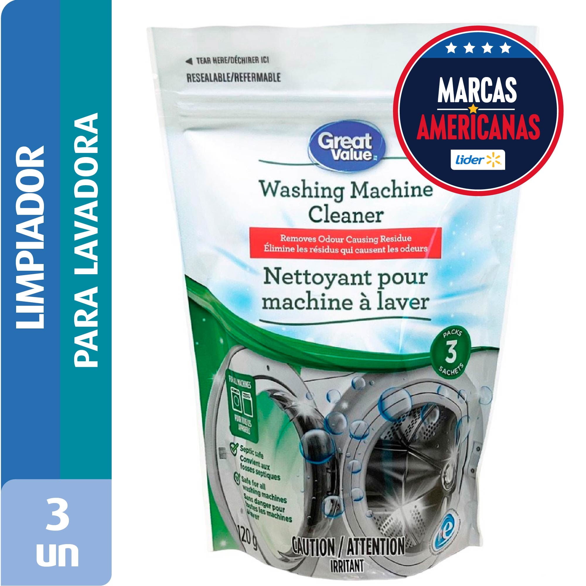 Limpiador De Lavadora Polvo Doypack 120 g Great Value