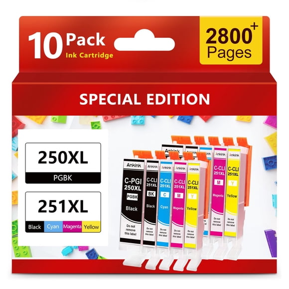 Cartucho de tinta Ankink PGI-250XL CLI-251XL 10 Value Pack Canon