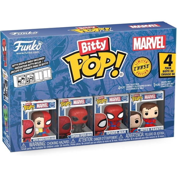 Funko Bitty Pop Marvel SpiderMan Peter Parker 4PK Figuras
