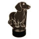 thumbnail image 1 of Lampara Ilusion 3D Perro Salchicha (Dachshund) de 7 colores, Base touch, 1 of 6