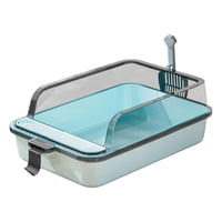 Magideal - Caja De Arena Para Gato Arenero Para Gatos Bandeja Sanitaria Para Gatos Recipiente Sanitario De Material Pp Fácil De Limpiar Adecuado Para Mascotas Pe Azul