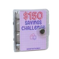 Ioensy - Carpeta De Anillas Redonda Transparente, Planificador De Presupuesto, 10X9Cm, Duradera Con Sobres Para Efectivo, 150