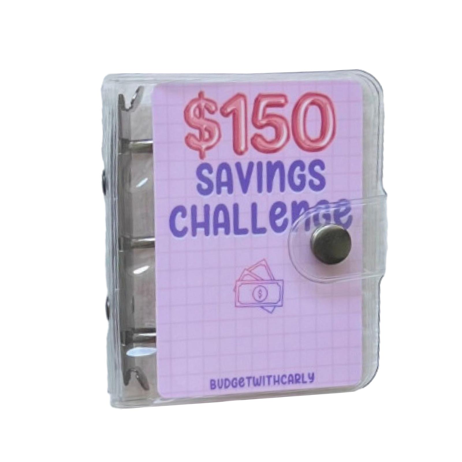 Ioensy - Carpeta De Anillas Redonda Transparente, Planificador De Presupuesto, 10X9Cm, Duradera Con Sobres Para Efectivo, 150