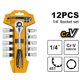 thumbnail image 2 of Set Dados Y Chicharra Industrial 12 Piezas 1/4" Ingco, 2 of 2