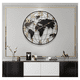 thumbnail image 3 of Reloj Redondo De Pared Con Mapa Del Mundo Moderno Minimalista, 3 of 5
