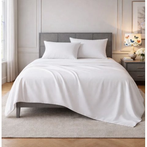 Atlas - Juego De Sabanas Lisas Blanco